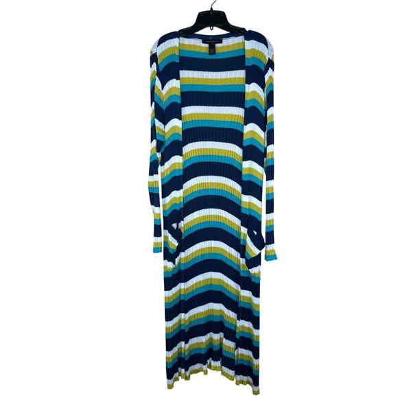 Ashley Stewart Boho Festival Open Front Long Cardigan Retro Sweater Size 22/24 - Picture 1 of 7